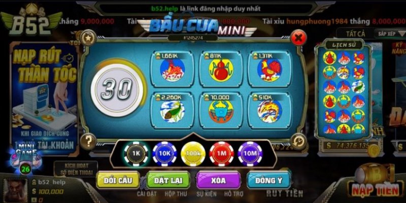 Bầu cua tôm cá là trò chơi đang gây sốt tại cổng game B52 Club